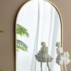 Arched Accent Mirror With Metal Frame For Bathroom, Bedroom, Entryway Wall - Gold - Image 5