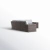 Wide Reversible Outdoor Sectional Sofa With Cushions - Brown / Gray - Image 3