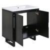 Bathroom Vanity Set With Sink, Combo Cabinet, Bathroom Storage Cabinet, Solid Wood Frame - Black - Image 16