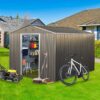 8X10Ft Outdoor Metal Storage Shed - Gray - Image 4