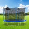 12Ft Trampoline For Adults & Kids With Basketball Hoop, Outdoor Trampolines With Ladder And Safety Enclosure Net For Kids And Adults - Blue - Image 2