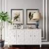 Accent Cabinet 4 Door Wooden Cabinet Sideboard Buffet Server Cabinet Storage Cabinet, For Living Room, Entryway, Hallway, Office, Kitchen And Dining Room - White Wash - Image 3