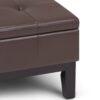 Dover - Square Coffee Table Storage Ottoman - Chocolate Brown - Image 4