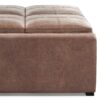 Avalon - Square Coffee Table Storage Ottoman - Distressed Umber Brown - Image 6
