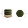 Edward - Round Upholstered Ottoman With Bullion Fringe - Olive Green - Image 7