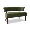 Jared - Roll Arm Tufted Bench Settee - Olive Green - Image 2