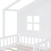 Twin Size House Bed With Sofa, Kids Platform Bed With 2 Drawers And Storage Shelf - White - Image 10