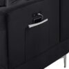 Chloe - Velvet Sectional Sofa Chaise With USB Charging Port - Black - Image 2