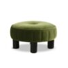 Riley - Round Footstool Ottoman - Olive Green - Image 4