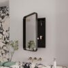 Recessed Metal Framed Medicine Cabinet With Mirror And Adjustable Shelves Wall Mirror With Storage For Bathroom - Black - Image 2