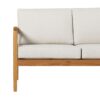 Contemporary Cushioned Eucalyptus Wood Patio Loveseat - Natural - Image 3