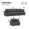 2 Piece Living Room Set With Throw Pillows Sectional Couch Sets, Upholstered 3 Seater Sofa & Armchair 4 Seat - Gray - Image 7