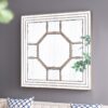 Antique Style Decorative Square Wall Mirror With Mirrored Frame, Wall Decor For Living Room Entryway, Console Lean Against Wall - Silver - Image 8