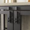 Modern Kennel Dogs Room Up To 60 Lb, Dog Crate Furniture With Multi-Purpose Rremovable Ttray, Double-Door Dog House, Lift Panel, 360 Degree Rotation, 3 Height Adjustable Feeding Bowls - Antique Gray - Image 10