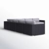 Wide Outdoor Patio Sectional With Cushions - Black - Image 3