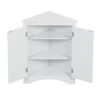 Triangle Bathroom Storage Cabinet With Adjustable Shelves, Freestanding Floor Cabinet For Home Kitchen - White - Image 14