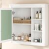 Bathroom Medicine Cabinet With Mirror, Wall Mounted Mirror Cabinet With Storage Organizer, Over The Toilet Storage White Storage Cabinet For Bathroom - White - Image 18