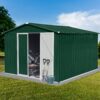 10'x8' Garden Sheds Outdoor Storage Sheds - Green / White - Image 2