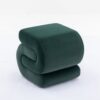 S-Shape Velvet Fabric Ottoman Makeup Stool Footstool - Dark Green - Image 12