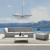 Cleo - Modular Upholstered Deep Seating Patio Armless Loveseat - Light Gray - Image 4
