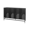 Accent Lacquered 4 Door Wooden Cabinet Sideboard Buffet Server Cabinet Storage Cabinet, For Living Room, Entryway, Hallway, Office, Kitchen And Dining Room - Matte Black - Image 7
