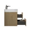 Alice - U040-Alice24-106 Bathroom Vanity With Sink, Large Storage Wall Mounted Floating Bathroom Vanity For Modern Bathroom - Oak / White - Image 7