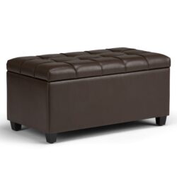 Sienna - Storage Ottoman Bench - Chocolate Brown