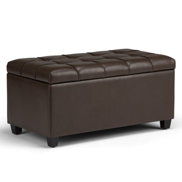 Sienna - Storage Ottoman Bench - Chocolate Brown