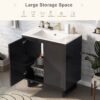 Bathroom Vanity Set With Sink, Combo Cabinet, Bathroom Storage Cabinet, Solid Wood Frame - Black - Image 4