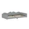 Twin Size Upholstered Daybed, Sherpa Fabric Sofabed With Cloud-Shaped Backrest, No Box - Spring Needed - Gray - Image 10