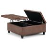 Harrison - Coffee Table Storage Ottoman - Distressed Umber Brown - Image 3