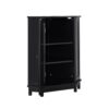 Bathroom Cabinet Triangle Corner Storage Cabinet With Adjustable Shelf Modern Style - Black - Image 18