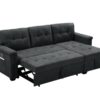 Kinsley - Sleeper Sectional Sofa Chaise With USB Charger And Tablet Pocket - Dark Gray - Image 4