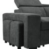 Henrik - Sleeper Sectional Sofa With Storage Ottoman And 2 Stools - Dark Gray - Image 3