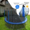 15Ft Trampoline With Basketball Hoop Inflator And Ladder (Inner Safety Enclosure) - Blue - Image 3