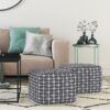 Noreen - Square Pouf - Slate Gray / White - Image 6