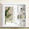 Bathroom Medicine Cabinet With Mirror, Wall Mounted Mirror Cabinet & Storage Organizer, Over The Toilet Storage White Storage Cabinet For Bathroom - White - Image 18