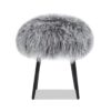 Alberta - Mongolian Sheepskin Round Ottoman - Dimensional Gray - Image 2