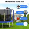 8Ft Trampoline With Basketball Hoop, Astm Approved Reinforced Type Outdoor Trampoline With Enclosure Net - Blue - Image 10
