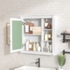 Bathroom Medicine Cabinet With Mirror, Wall Mounted Mirror Cabinet With Storage Organizer, Over The Toilet Storage White Storage Cabinet For Bathroom - White - Image 4