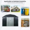10 Ft X 12 Ft Outdoor Metal Storage Shed With Arch Roof With Lockable Doors For Backyard Garden Patio Lawn - Black - Image 8