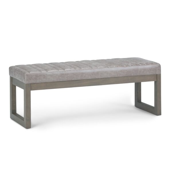 Casey - Ottoman Bench - Distressed Gray Taupe