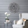 Metal Flowers Wall Decor, Transitional Wall Floral Sculpture For Foyer Porch Hallway Entrance (Set of 3) - Gold - Image 4