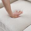 4 Seater Modern Linen Sofa With Armrest Pockets And 4 Pillows, Minimalist Style Couch - Beige - Image 14