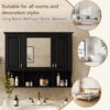 Wall Mounted Bathroom Medicine Cabinet, Modern Bathroom Wall Cabinet With Mirror, Mirror Cabinet With Open Shelves - Black - Image 5