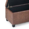 Dover - Storage Ottoman Bench - Distressed Umber Brown - Image 6
