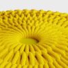 Sonata - Round Knitted Outdoor / Indoor Pouf - Yellow - Image 3