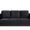 Hathaway - Velvet Fabric Sofa, Loveseat Living Room (Set of 2) - Black - Image 3