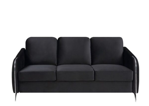 Hathaway - Velvet Modern Chic Sofa Couch - Black