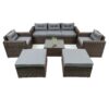6 Piece Patio Rattan Wicker Outdoor Furniture Conversation Sofa Set With Removeable Cushions And Temper Glass Tabletop - Brown - Image 2